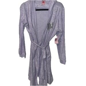 Juicy Couture Women's Light Purple Lightweight L/XL Robe W/ Hood & Pockets NWT
